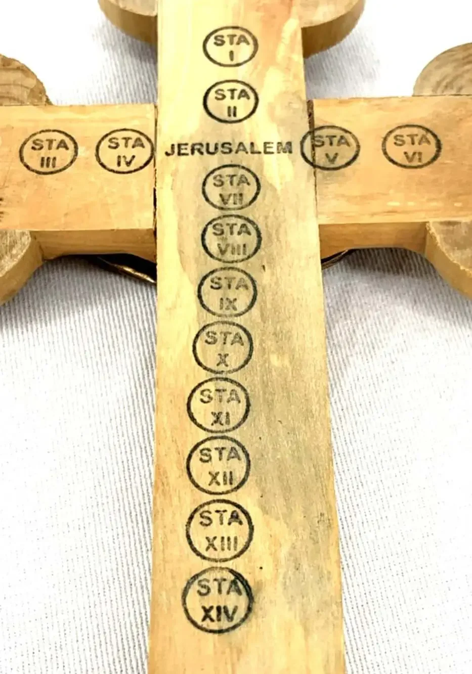 Crucifix Cross Olive Wood Four Essences of The Holy Land 9